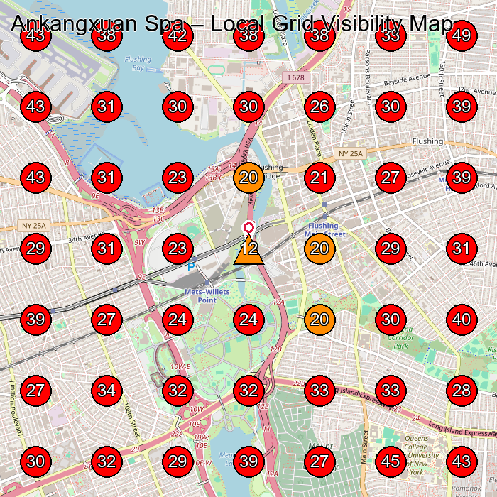 Ankangxuan Spa GeoGrid visibility map for Massage Spa in Queens